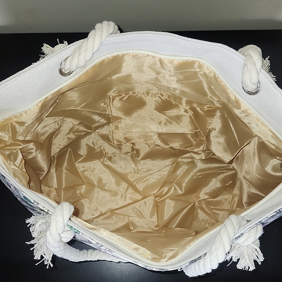 Canvas Tote Bag with Dollar Print - Picture 11 of 12